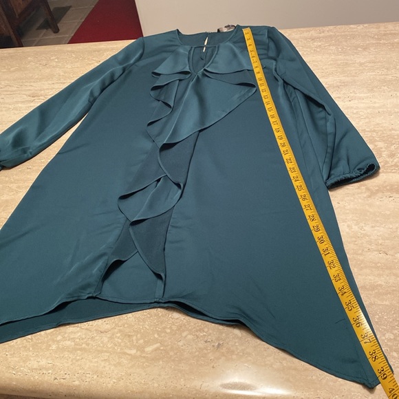 BCBG Maxazria NWT, Forest Green Dress, see measurements in photos below. - Picture 7 of 11